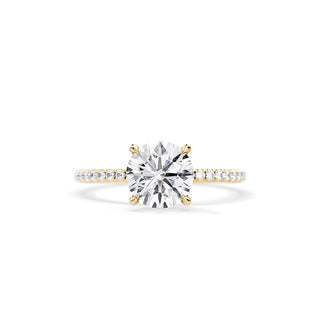 2.0 CT Round Moissanite Hidden Halo & Pave Engagement Ring