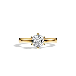 1.0 CT Round Cut Moissanite Solitaire Engagement Ring