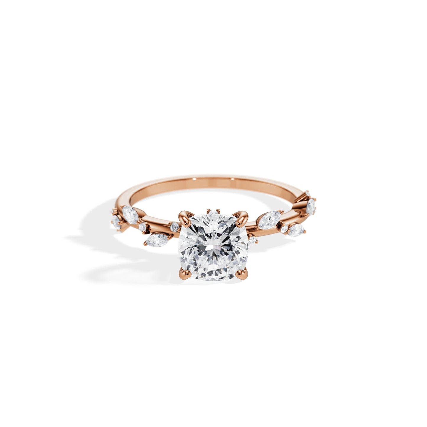 1.30 CT Cushion Cut Moissanite Twig Setting Engagement Ring