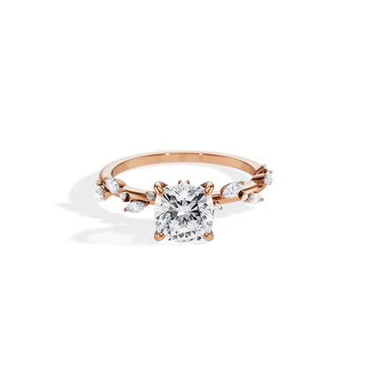 1.30 CT Cushion Cut Moissanite Twig Setting Engagement Ring