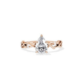 1.50 CT Pear Cut Moissanite Twig Setting Engagement Ring