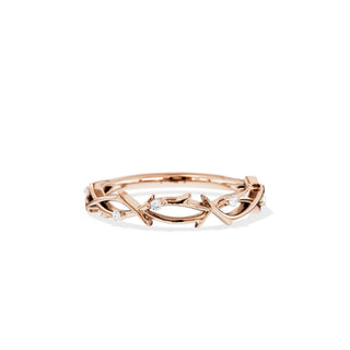 0.05 TCW Round Twig Style Wedding Band