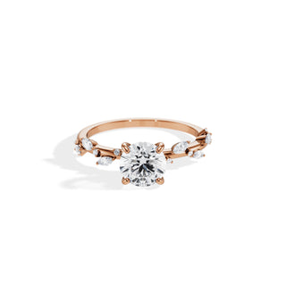 1.0 CT Round Cut Moissanite Twig Setting Engagement Ring