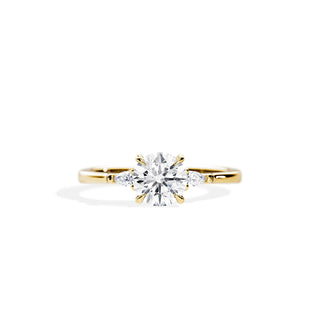 1.0 CT Three Stone Round Moissanite Engagement Ring