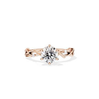 1.0 CT Round Cut Moissanite Twig Style Engagement Ring