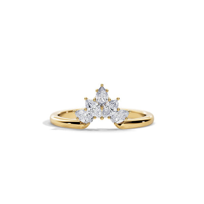 0.55 TCW  Pear / Marquise Curved Moissanite Wedding Band