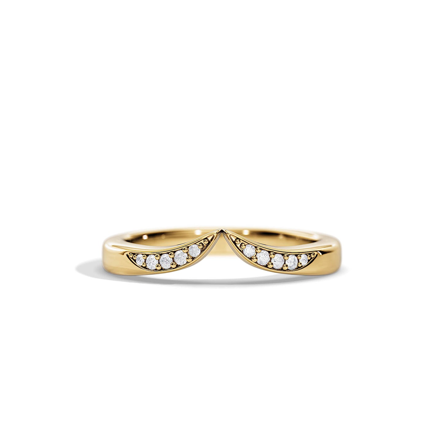 0.08 TCW Round Chevron Moissanite Wedding Band