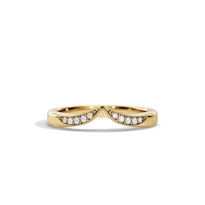 0.08 TCW Round Chevron Moissanite Wedding Band