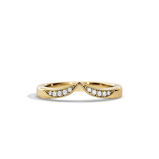 0.08 TCW Round Chevron Moissanite Wedding Band