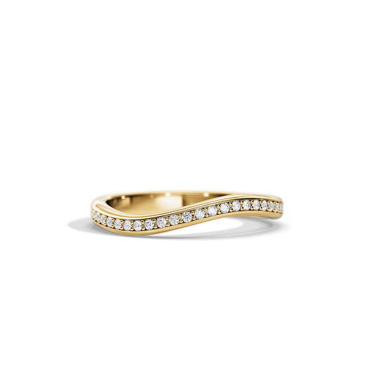 0.15 TCW Round Wave & Pave  Moissanite Wedding Band