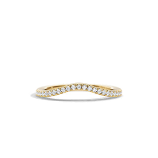 0.20 TCW  Round Curved Moissanite Wedding Band