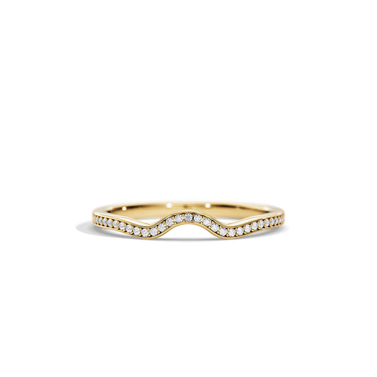 0.10 TCW Round Curved Wedding Band