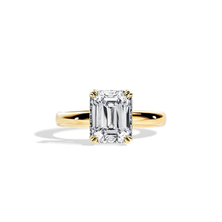 2.50 CT Emerald Cut Moissanite Hidden Halo Engagement Ring