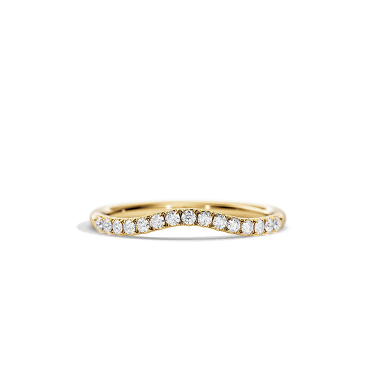 0.15 TCW Round Curved Setting Moissanite Wedding Band