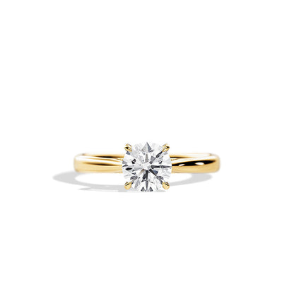 1.0 CT Round Solitaire Moissanite Engagement Ring