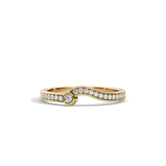 0.20 TCW Round Wave Pave Moissanite Wedding Band