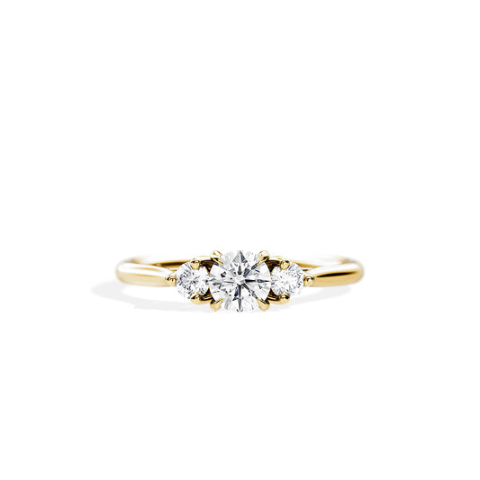 0.50 CT Round Cut Moissanite Three Stone Style Engagement Ring