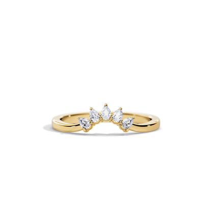 0.25 TCW  Pear Curved Moissanite Wedding Band