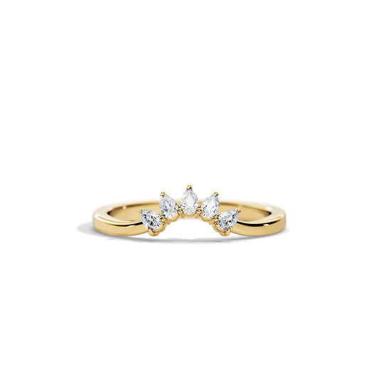 0.25 TCW  Pear Curved Moissanite Wedding Band