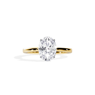 2.10 CT Oval Cut Moissanite Solitaire Engagement Ring