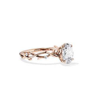 1.50 CT Oval Cut Moissanite Twig Style Engagement Ring