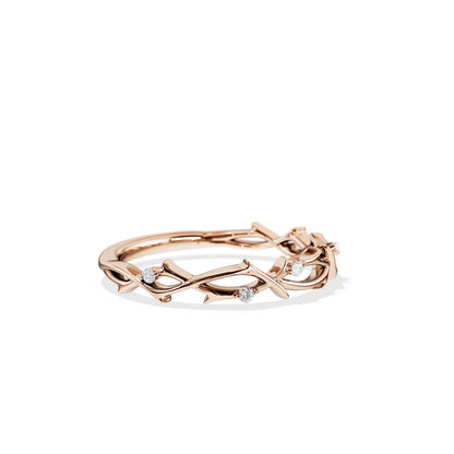 0.05 TCW Round Twig Style Wedding Band