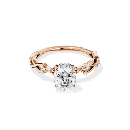 1.50 CT Oval Cut Moissanite Twig Style Engagement Ring