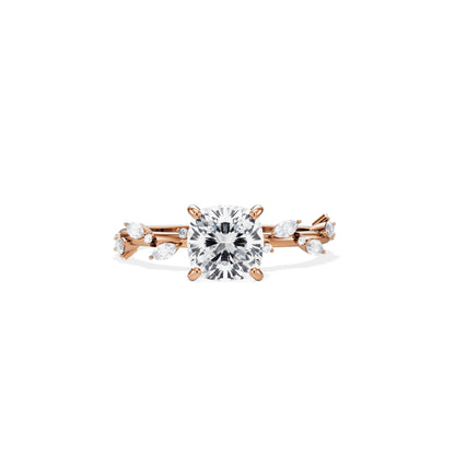 1.30 CT Cushion Cut Moissanite Twig Setting Engagement Ring