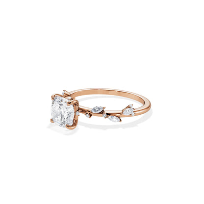 1.30 CT Cushion Cut Moissanite Twig Setting Engagement Ring