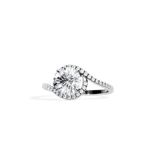 1.50 CT Round Cut Moissanite Bypass Setting Engagement Ring