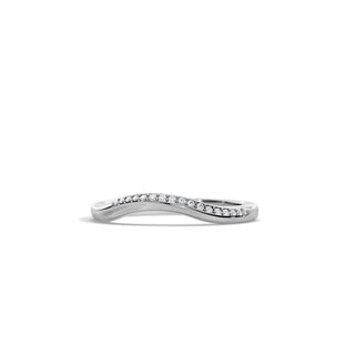 0.07 TCW  Round Curved Moissanite Wedding Band