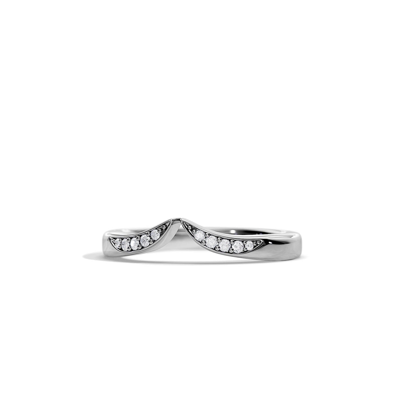 0.08 TCW Round Chevron Moissanite Wedding Band