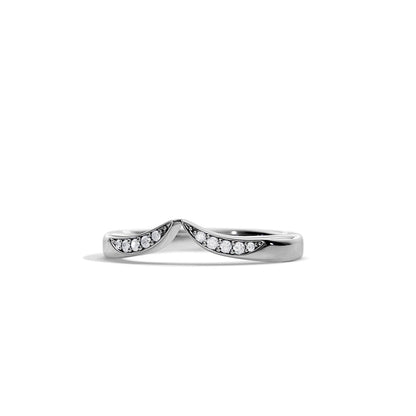0.08 TCW Round Chevron Moissanite Wedding Band