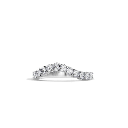 0.8 TCW Round Curved Moissanite Wedding Band