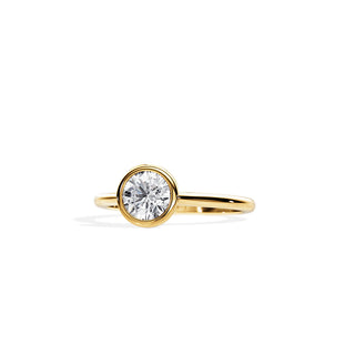 2.0 CT Round Moissanite Bezel Solitaire Engagement Ring