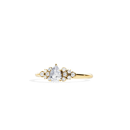 0.50 CT Pear Cut Moissanite Cluster Engagement Ring