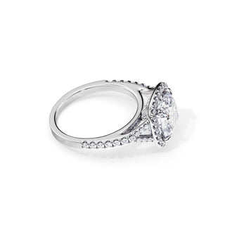 3.0 CT Cushion Moissanite Halo & Pave Engagement Ring