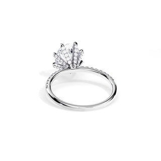 4.0 CT Oval Cut Moissanite Hidden halo & Pave Engagement Ring