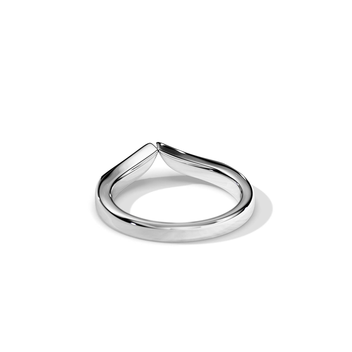 0.08 TCW Round Chevron Moissanite Wedding Band