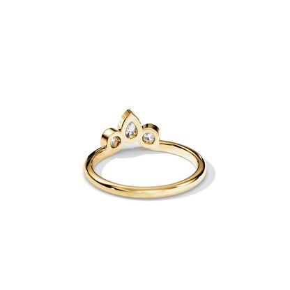 0.40 TCW  Round & Pear  Three Stone Moissanite Wedding Band