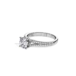 1.0 CT Round Cut Split Shank Moissanite Engagement Ring