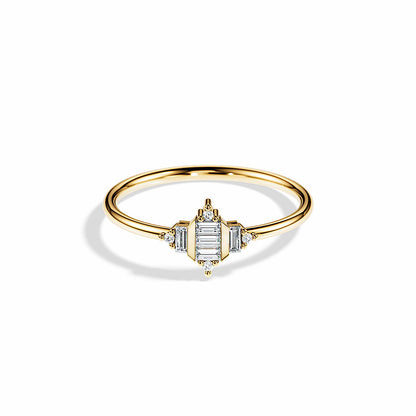 0.24 TCW Baguette & Round Minimalist Moissanite Wedding Band