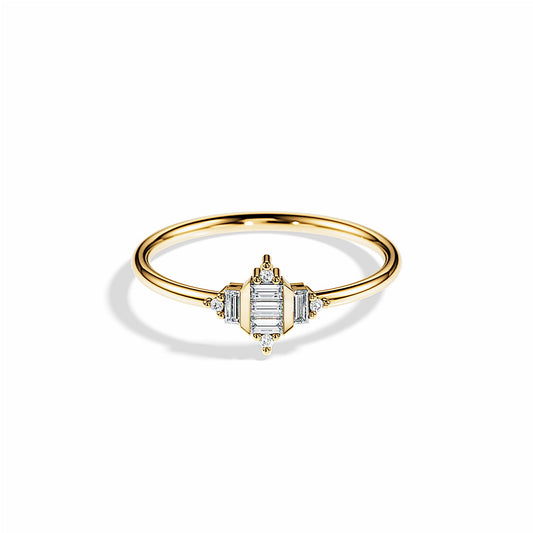 0.24 TCW Baguette & Round Minimalist Moissanite Wedding Band