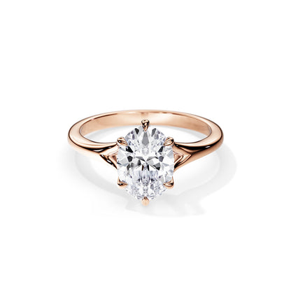 3.0 CT Oval Moissanite Split Shank Engagement Ring
