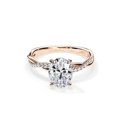 3.0 CT Oval Cut Moissanite Twisted Engagement Ring