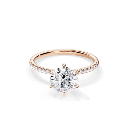 2.0 CT Round Cut Moissanite Pave Setting Engagement Ring