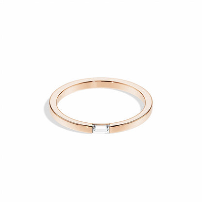 0.10 TCW Baguette Solitaire Style Wedding Band