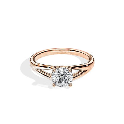 1.0 CT Round Moissanite Split Shank Style Engagement Ring
