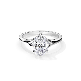 3.0 CT Oval Moissanite Split Shank Engagement Ring