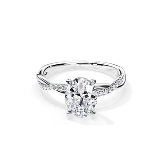 3.0 CT Oval Cut Moissanite Twisted Engagement Ring